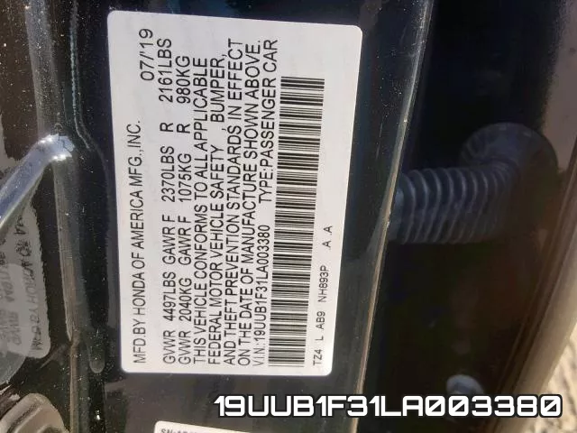 19UUB1F31LA003380 фото 2