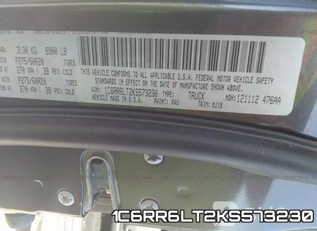1C6RR6LT2KS573230 фото 10