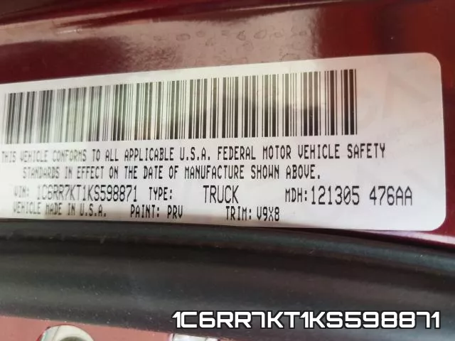 1C6RR7KT1KS598871 фото 2