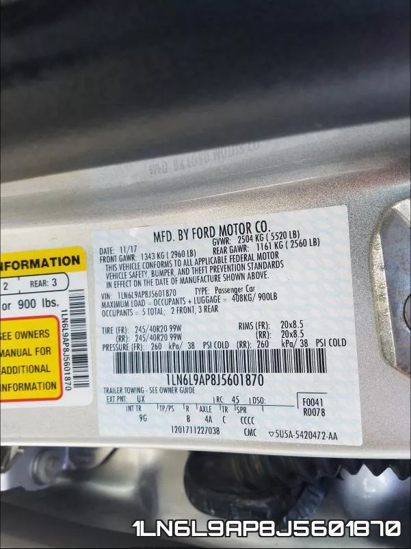 1LN6L9AP8J5601870 фото 2