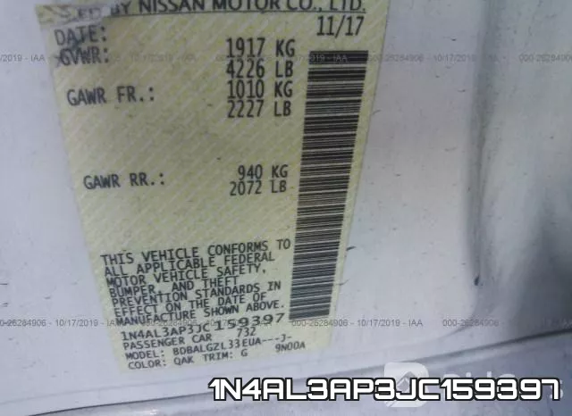 1N4AL3AP3JC159397 фото 10