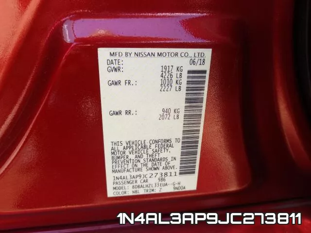 1N4AL3AP9JC273811 фото 2