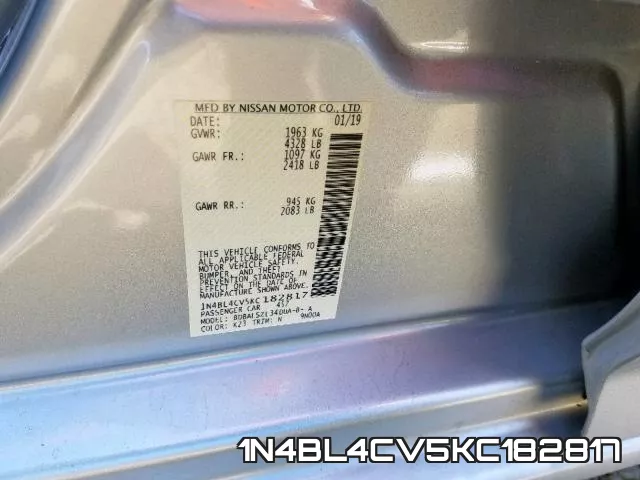 1N4BL4CV5KC182817 фото 2