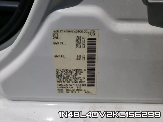 1N4BL4DV2KC156299 фото 2