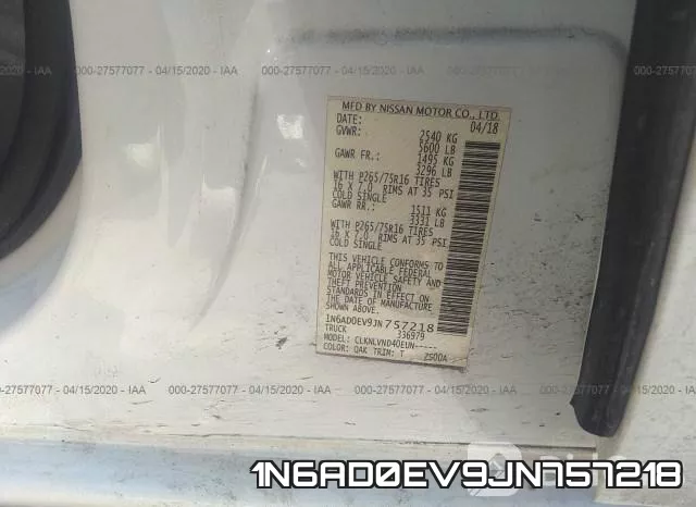 1N6AD0EV9JN757218 фото 10