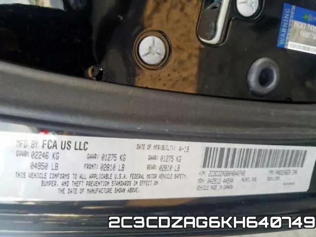 2C3CDZAG6KH640749 фото 2