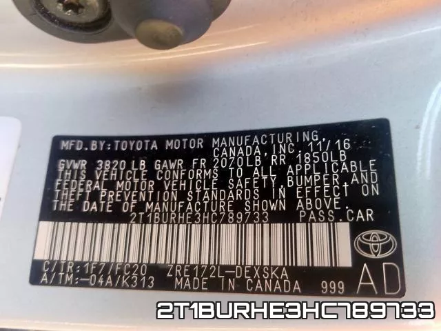 2T1BURHE3HC789733 фото 2