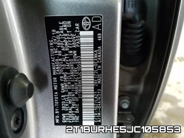 2T1BURHE5JC105853 фото 2