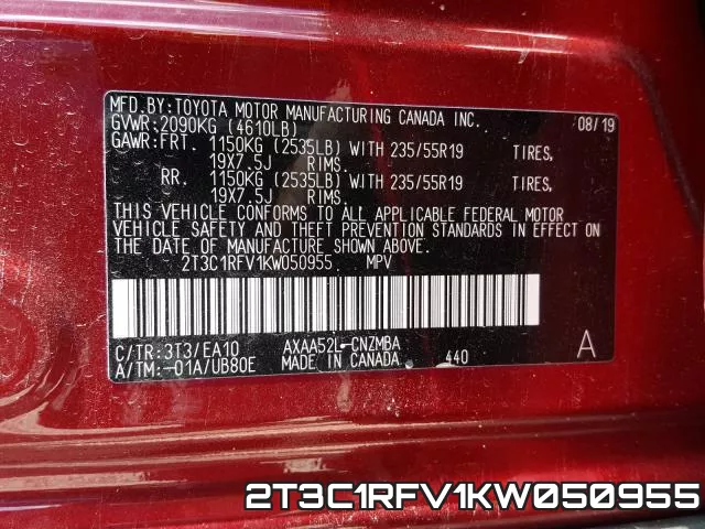 2T3C1RFV1KW050955 фото 2