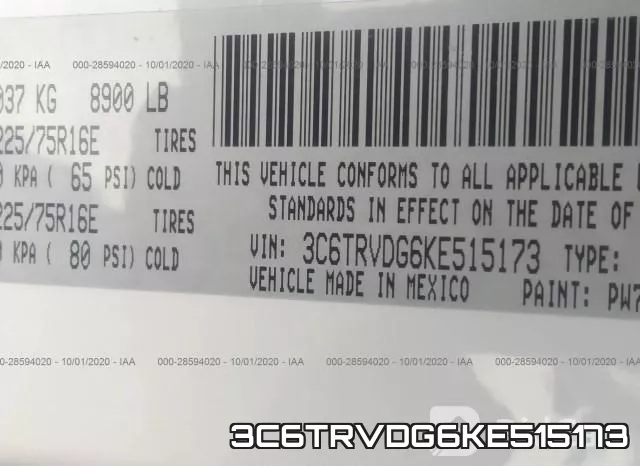 3C6TRVDG6KE515173 фото 10