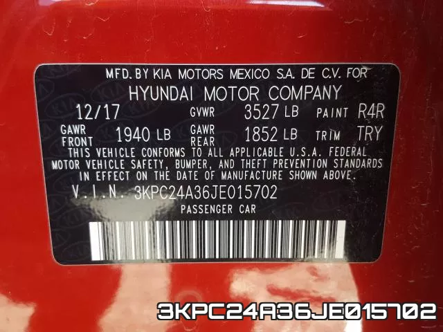 3KPC24A36JE015702 фото 2