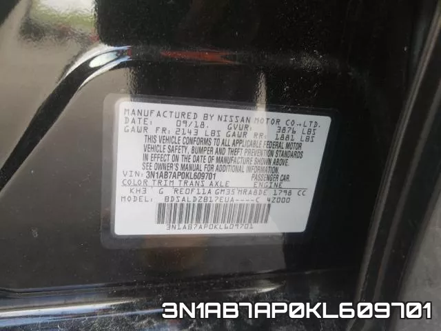 3N1AB7AP0KL609701 фото 2