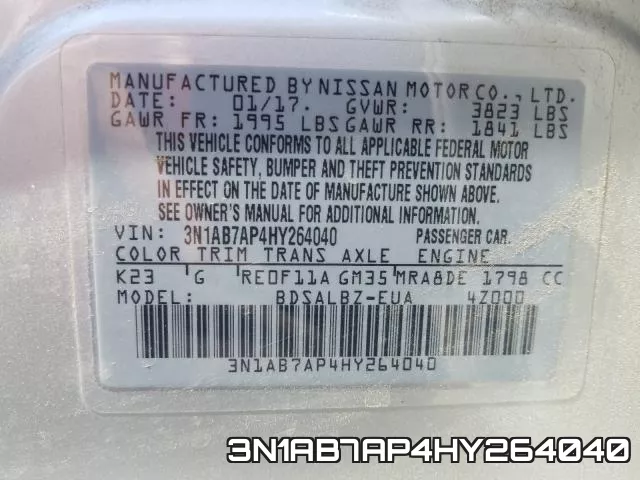 3N1AB7AP4HY264040 фото 2