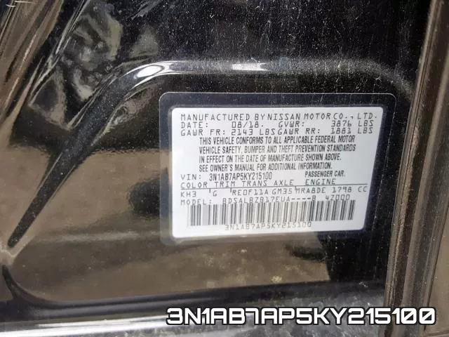 3N1AB7AP5KY215100 фото 2