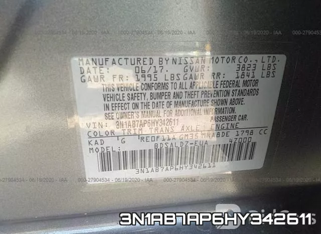 3N1AB7AP6HY342611 фото 10