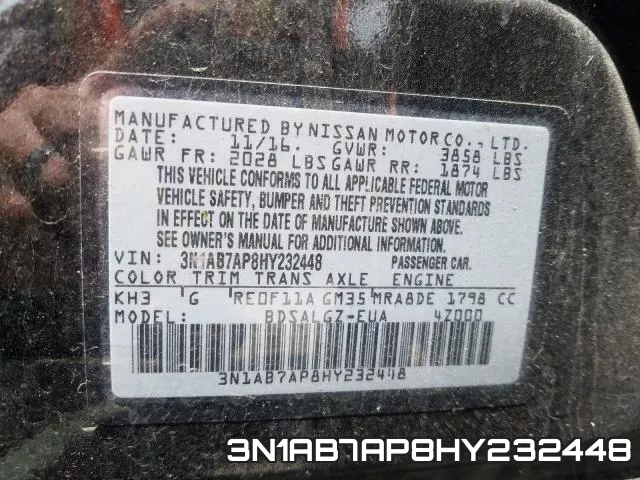 3N1AB7AP8HY232448 фото 2