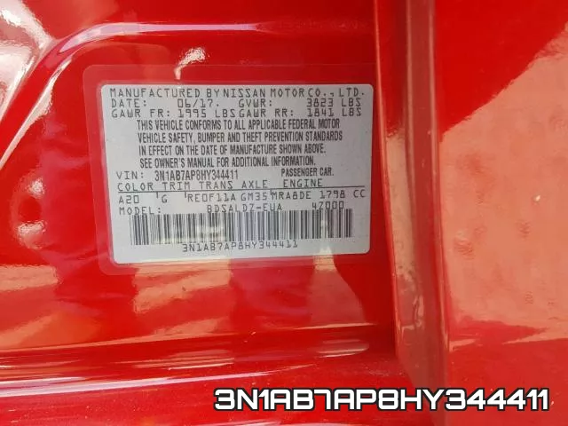 3N1AB7AP8HY344411 фото 2