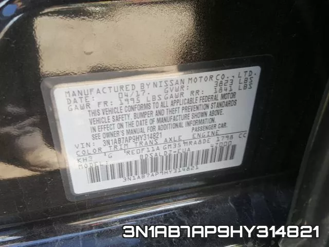 3N1AB7AP9HY314821 фото 2
