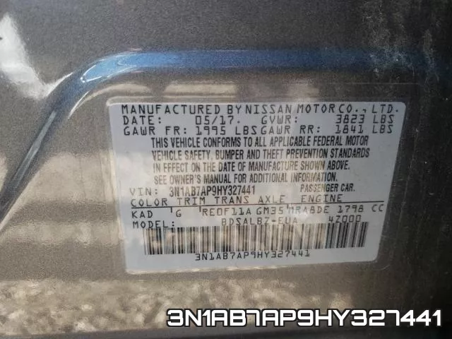 3N1AB7AP9HY327441 фото 2