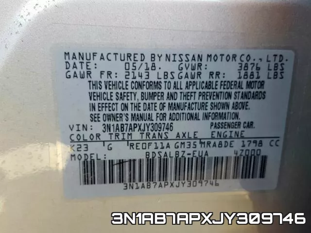 3N1AB7APXJY309746 фото 2
