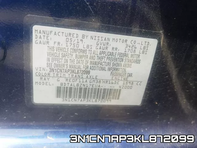 3N1CN7AP3KL872099 фото 2