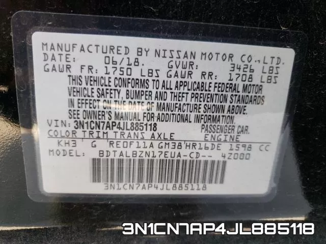 3N1CN7AP4JL885118 фото 2