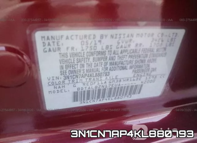 3N1CN7AP4KL880793 фото 10