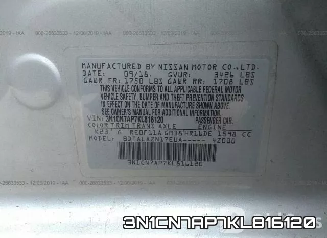 3N1CN7AP7KL816120 фото 10