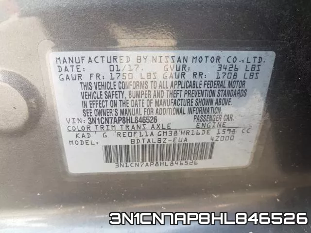 3N1CN7AP8HL846526 фото 2