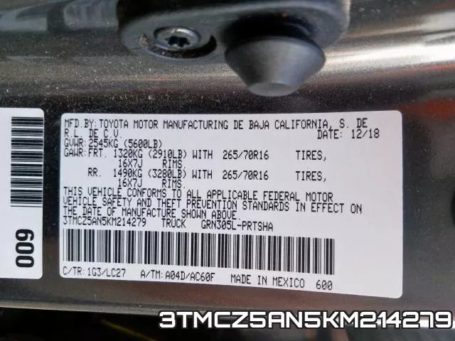3TMCZ5AN5KM214279 фото 2