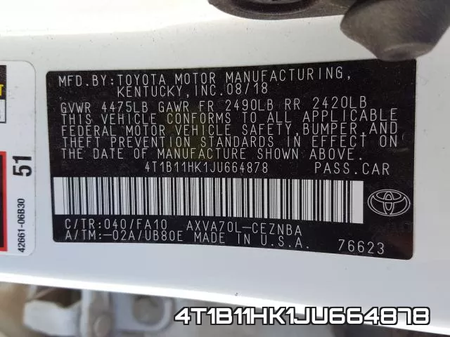 4T1B11HK1JU664878 фото 2