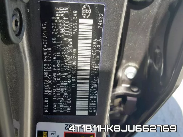 4T1B11HK8JU662769 фото 2