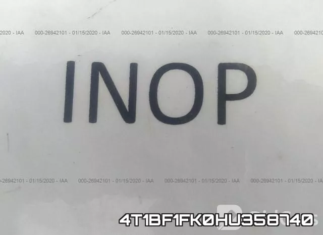 4T1BF1FK0HU358740 фото 8