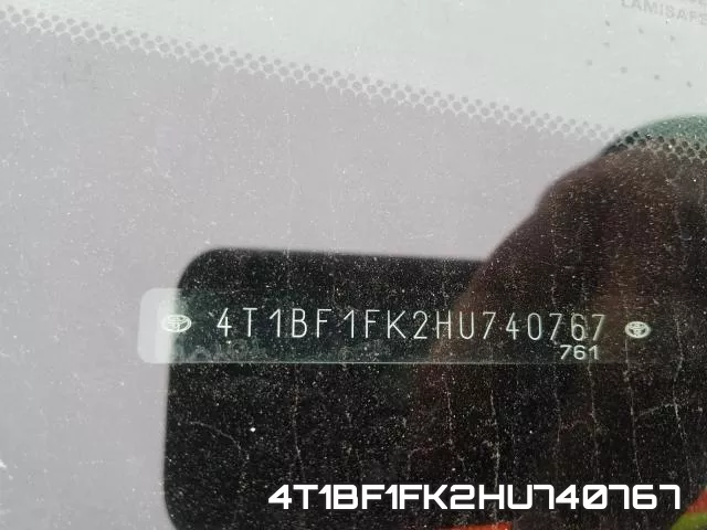 4T1BF1FK2HU740767 фото 2