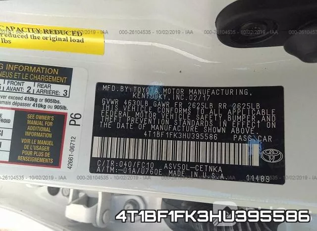 4T1BF1FK3HU395586 фото 10