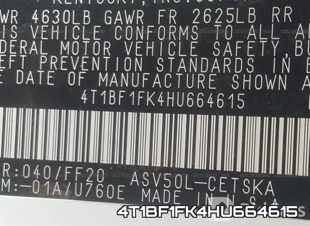 4T1BF1FK4HU664615 фото 10