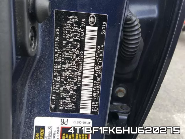 4T1BF1FK6HU620275 фото 2