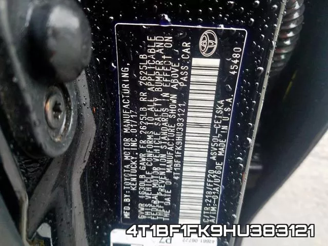 4T1BF1FK9HU383121 фото 2