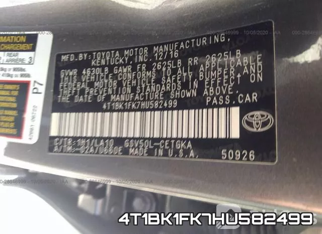 4T1BK1FK7HU582499 фото 10
