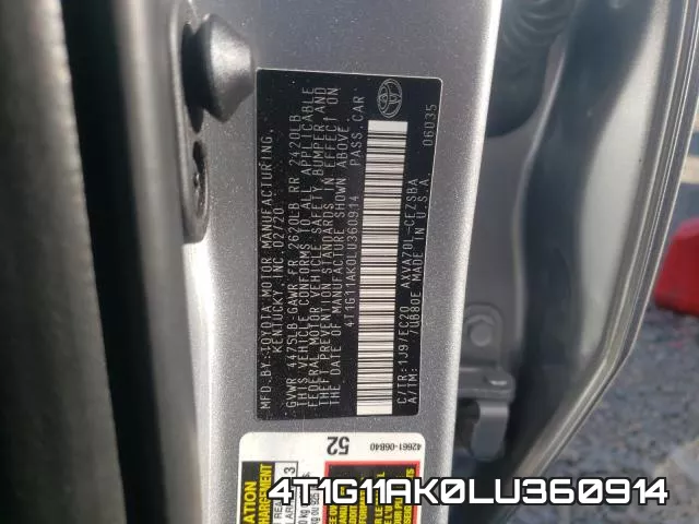 4T1G11AK0LU360914 фото 2