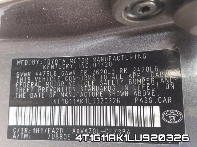 4T1G11AK1LU920326 фото 2
