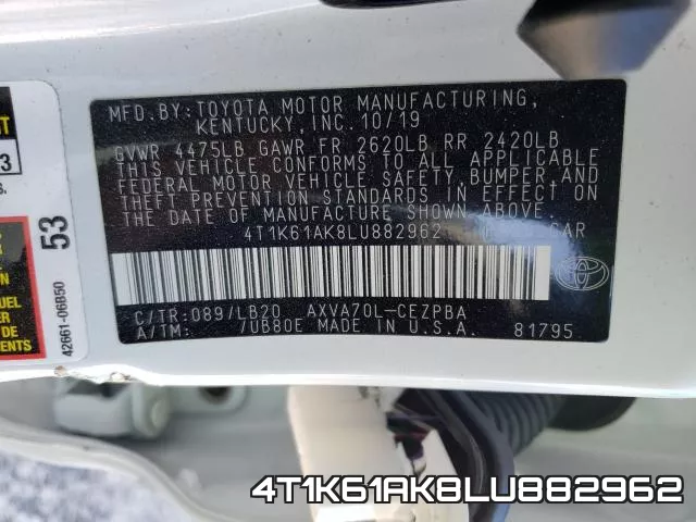 4T1K61AK8LU882962 фото 2