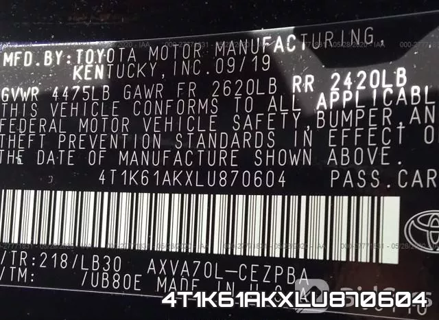 4T1K61AKXLU870604 фото 10