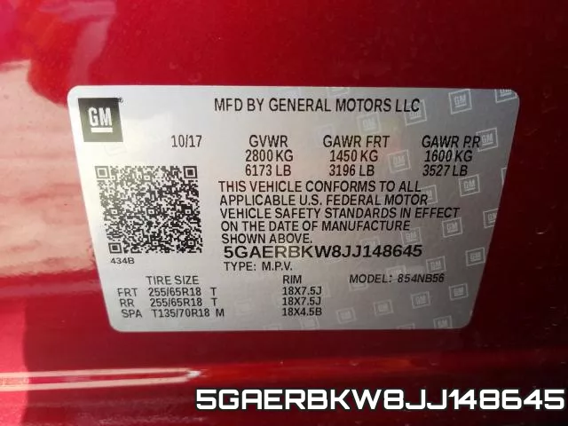 5GAERBKW8JJ148645 фото 2