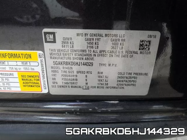 5GAKRBKD6HJ144329 фото 2