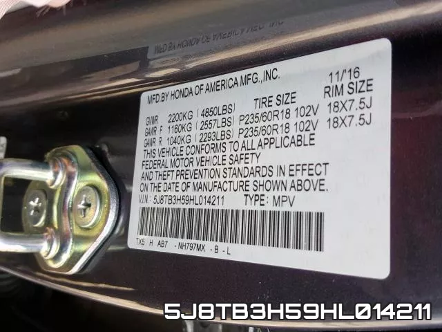 5J8TB3H59HL014211 фото 2