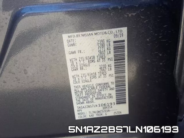 5N1AZ2BS7LN106193 фото 2