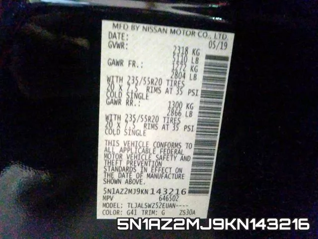 5N1AZ2MJ9KN143216 фото 2