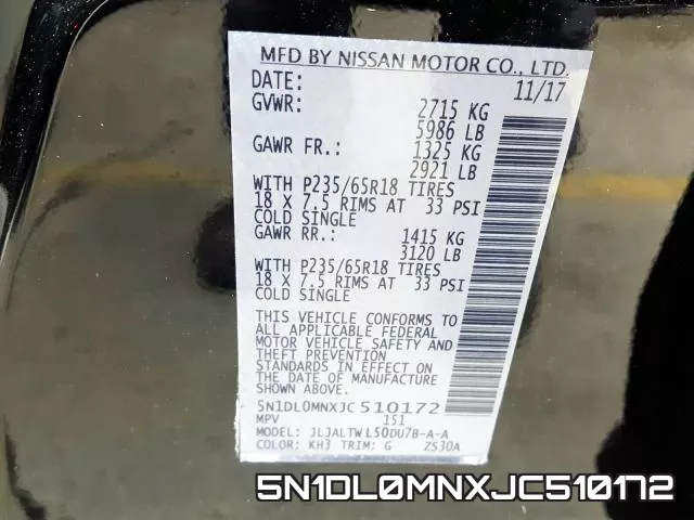 5N1DL0MNXJC510172 фото 2