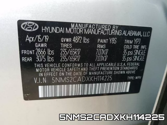 5NMS2CADXKH114225 фото 2